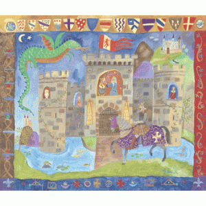 knight and castle wall art