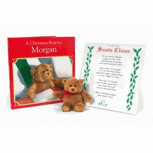 personalized christmas book & plush bear gift set 